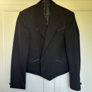 CircleS Cropped Men's Suit Jacket - Black 40R